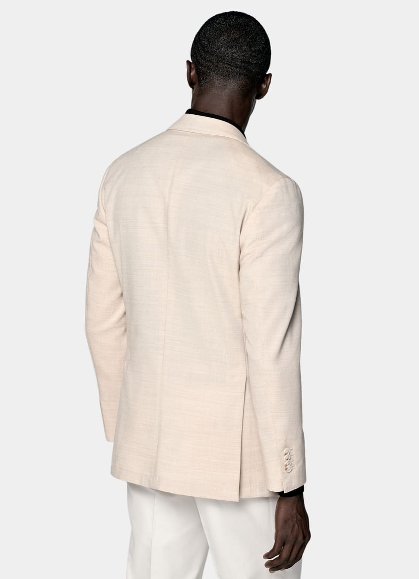 SUITSUPPLY All Season Lana de 4 cabos sin arrugas de Rogna, Italia Blazer de traje Havana arena corte Tailored