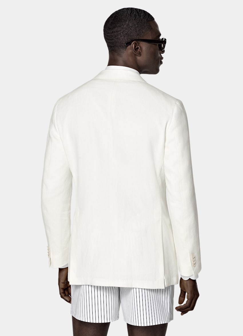 SUITSUPPLY &Eacute;t&eacute; Pur lin par Libeco, Belgique Veste de costume Havana coupe Tailored blanc cass&eacute;