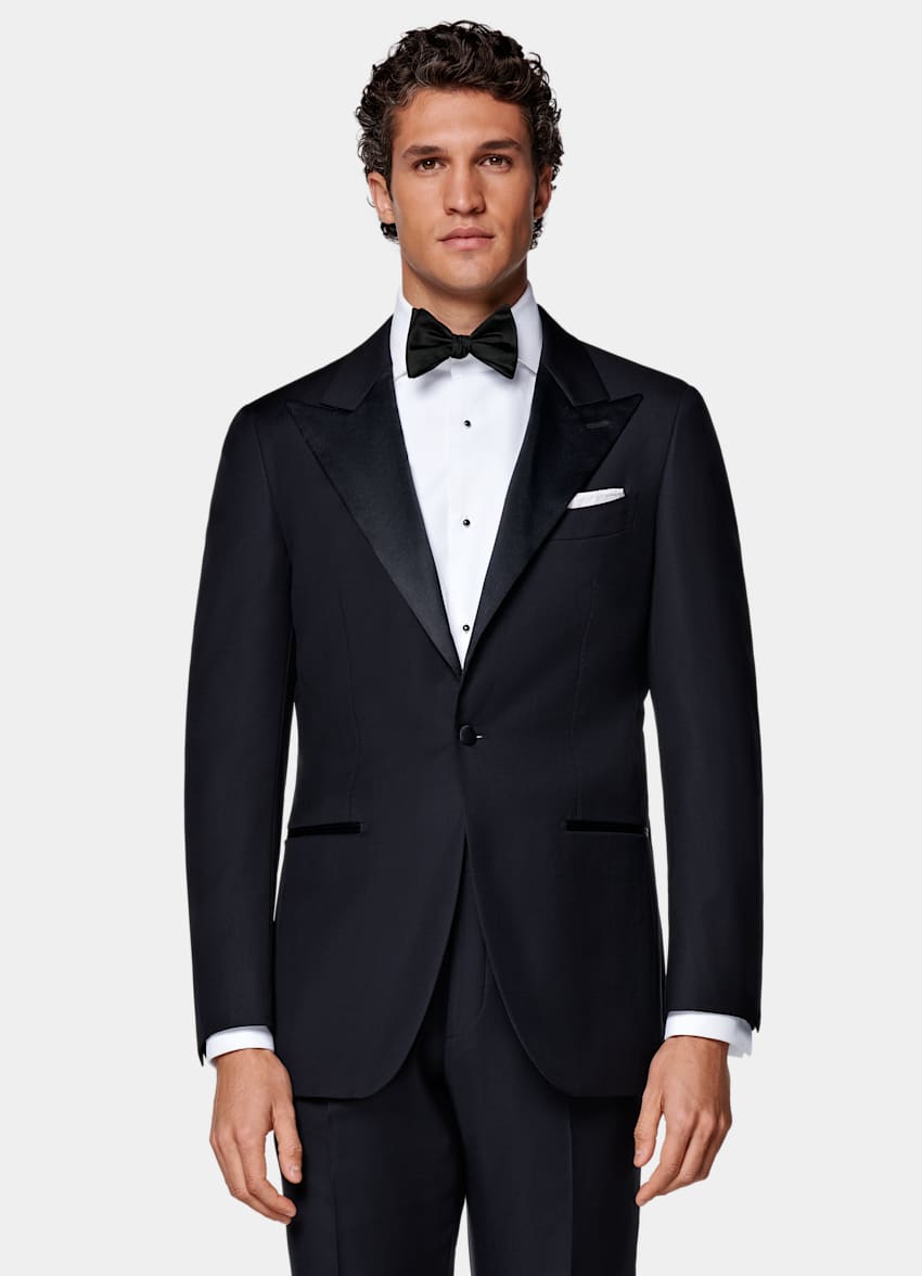 SUITSUPPLY All Season Pure S110's Wool by Vitale Barberis Canonico, Italy Navy Tailored Fit Havana Dinner Jacket