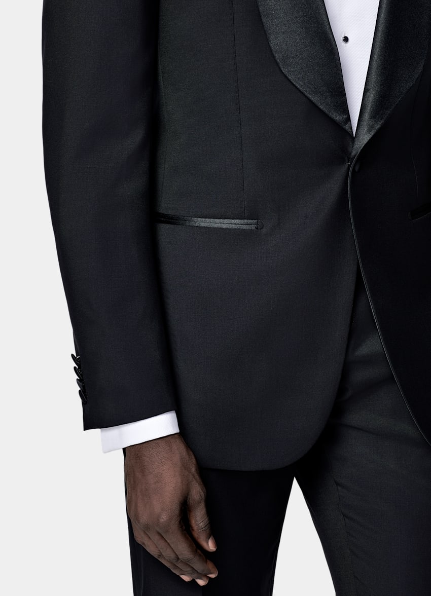 SUITSUPPLY All Season Pure S110's Wool by Vitale Barberis Canonico, Italy Navy Tailored Fit Havana Dinner Jacket