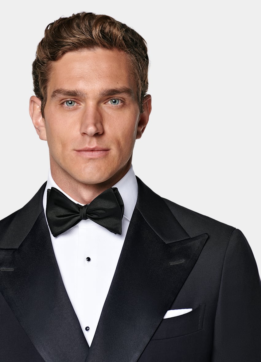 SUITSUPPLY All Season Pure S110's Wool by Vitale Barberis Canonico, Italy Navy Tailored Fit Havana Dinner Jacket