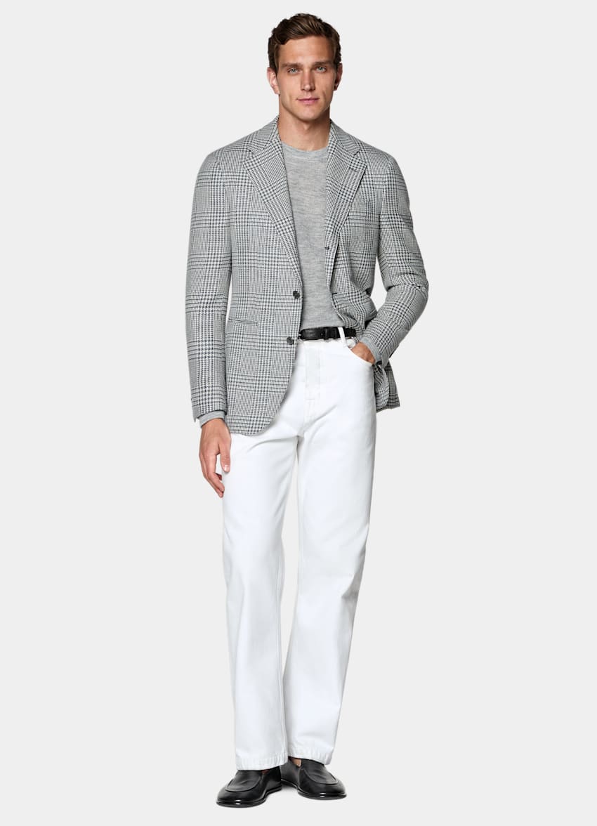 SUITSUPPLY Winter Wool Alpaca Silk by Ferla, Italy Mid Blue Relaxed Fit Roma Blazer