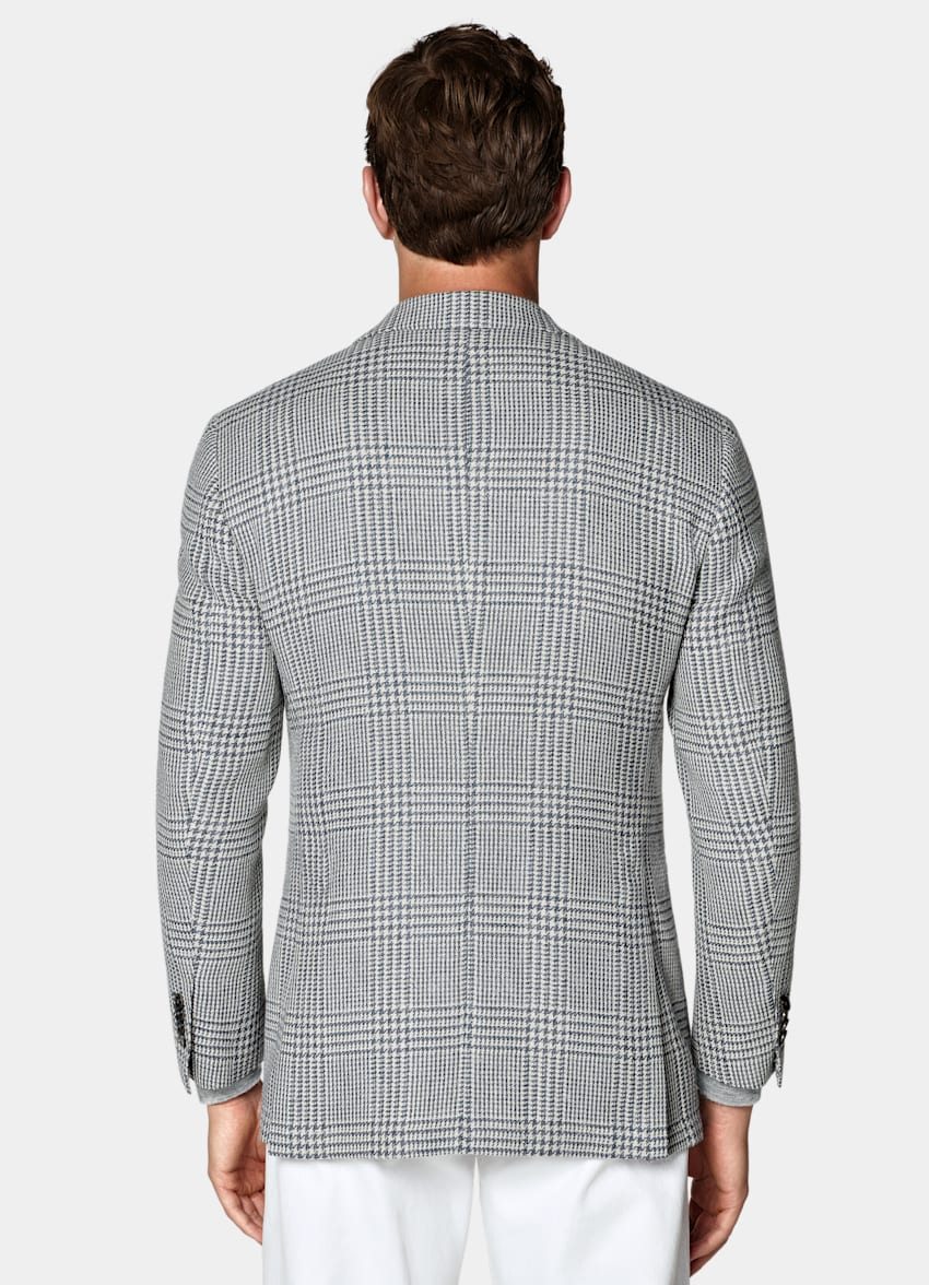 SUITSUPPLY Winter Wool Alpaca Silk by Ferla, Italy Mid Blue Relaxed Fit Roma Blazer