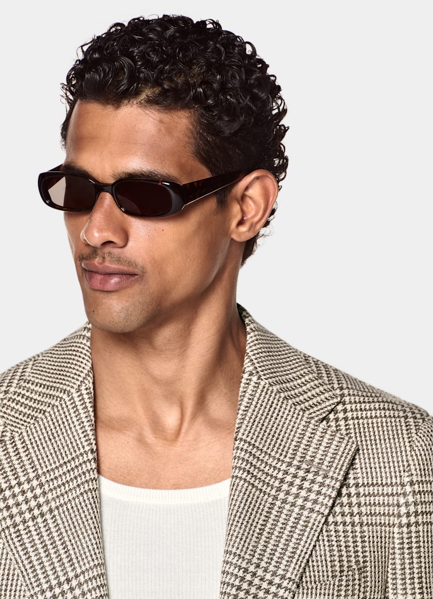SUITSUPPLY Winter Wool Alpaca Silk by Ferla, Italy Mid Taupe Relaxed Fit Roma Blazer