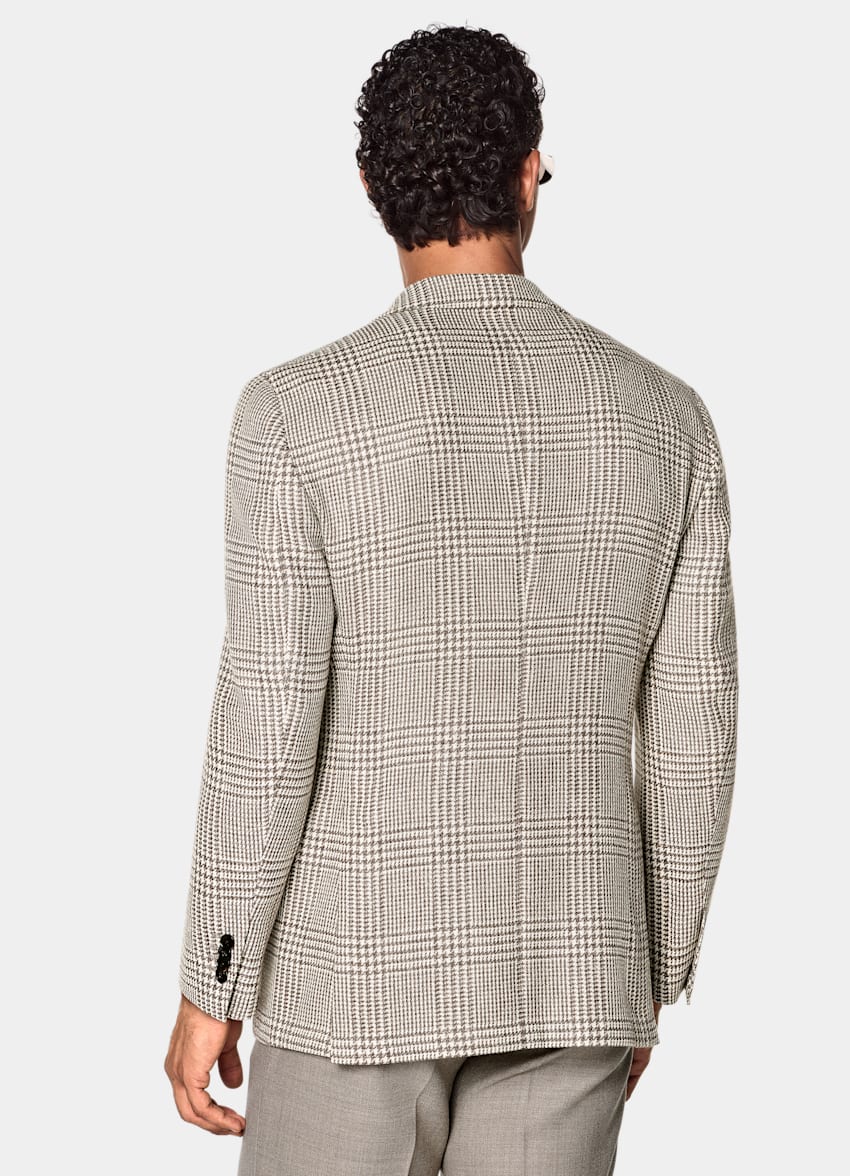 SUITSUPPLY Winter Wool Alpaca Silk by Ferla, Italy Mid Taupe Relaxed Fit Roma Blazer