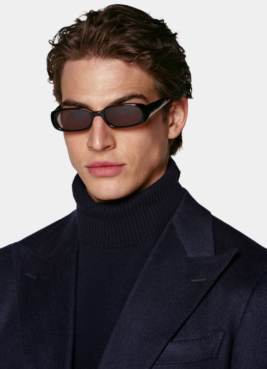 SUITSUPPLY Winter Pure Cashmere by Colombo, Italy Navy Tailored Fit Havana Blazer