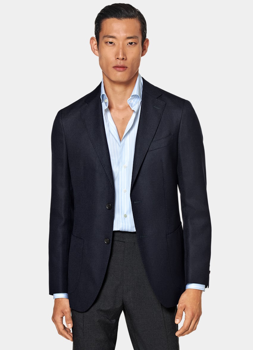 Navy Tailored Fit Havana Blazer in Pure Wool SUITSUPPLY SUITSUPPLY Hong Kong SAR