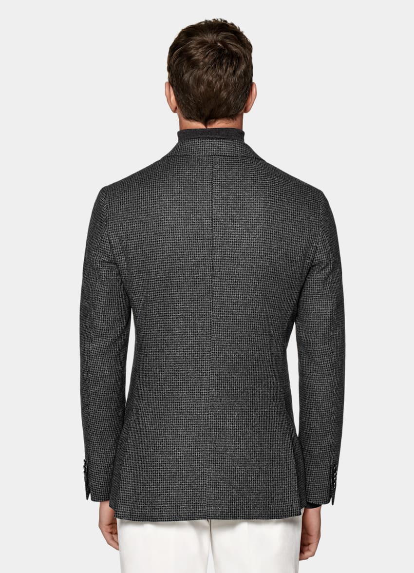 SUITSUPPLY Pure Wool by Marling & Evans, United Kingdom Dark Grey Houndstooth Havana Blazer