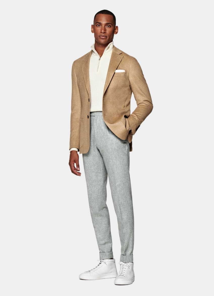 SUITSUPPLY Winter Pure Camel by Piacenza, Italy Mid Brown Tailored Fit Havana Blazer