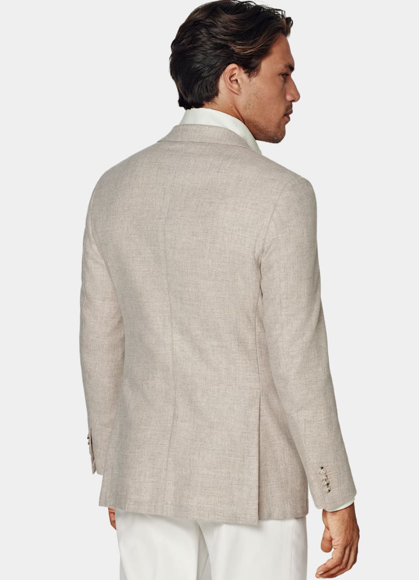 SUITSUPPLY All Season Pure Wool by Angelico, Italy Sand Tailored Fit Havana Blazer