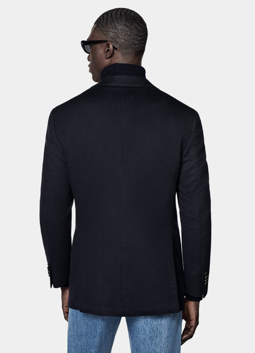 SUITSUPPLY Winter Pure Cashmere by Colombo, Italy Navy Relaxed Fit Roma Blazer