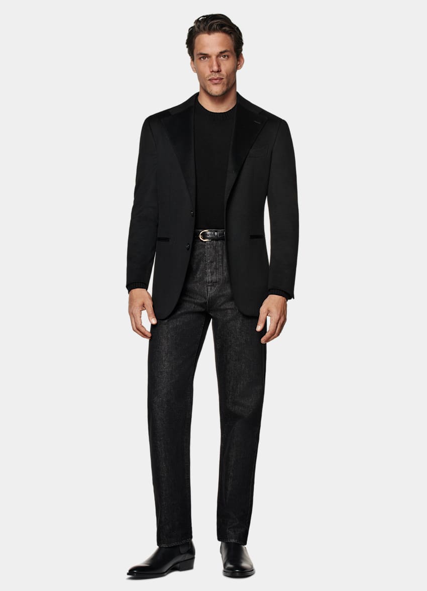 SUITSUPPLY Invierno Puro cachemir de Rogna, Italia Blazer Roma negro corte Relaxed