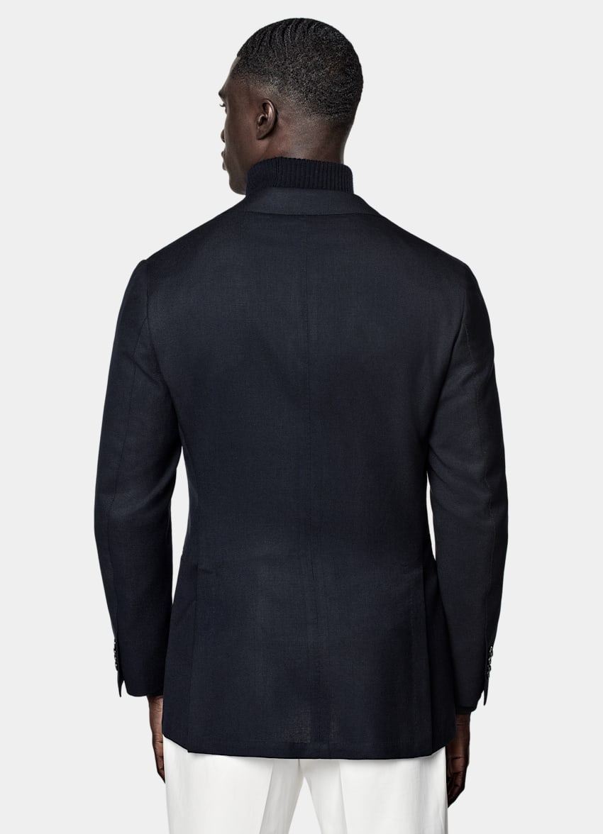 SUITSUPPLY All Season Pure Wool by Reda, Italy Navy Tailored Fit Havana Blazer