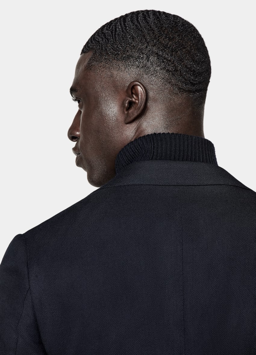 SUITSUPPLY All Season Pure Wool by Reda, Italy Navy Tailored Fit Havana Blazer