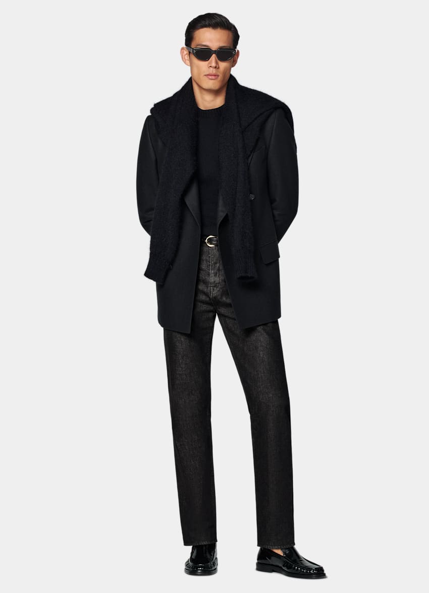 SUITSUPPLY Winter Wool Cashmere by E.Thomas, Italy Black Tailored Fit Milano Blazer