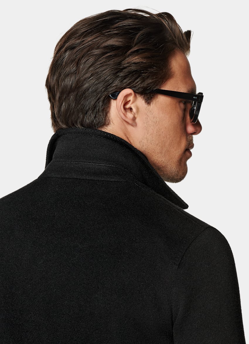 SUITSUPPLY Vinter Ren ull Svart skjortjacka med relaxed fit