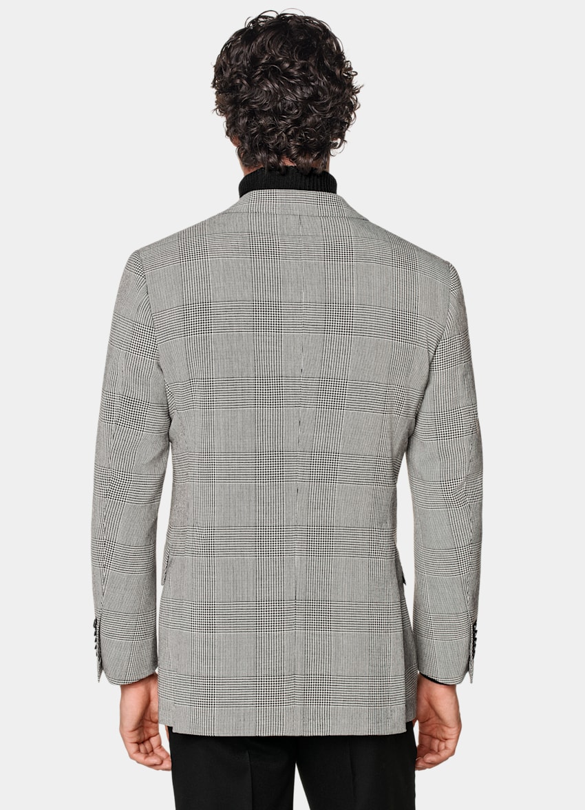 SUITSUPPLY Winter Pure Wool by Subalpino, Italy Black Checked Tailored Fit Milano Blazer