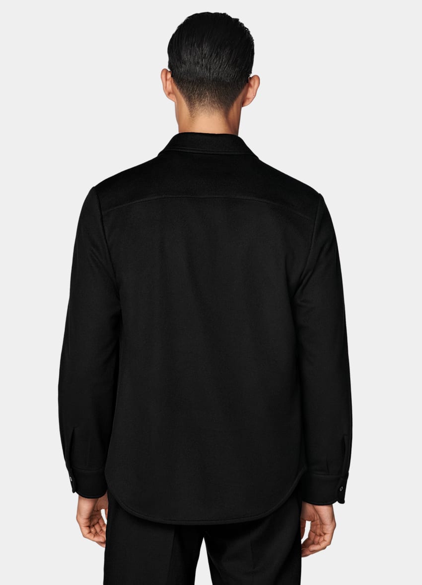 SUITSUPPLY Inverno Puro cashmere - Colombo, Italia Overshirt nera relaxed fit