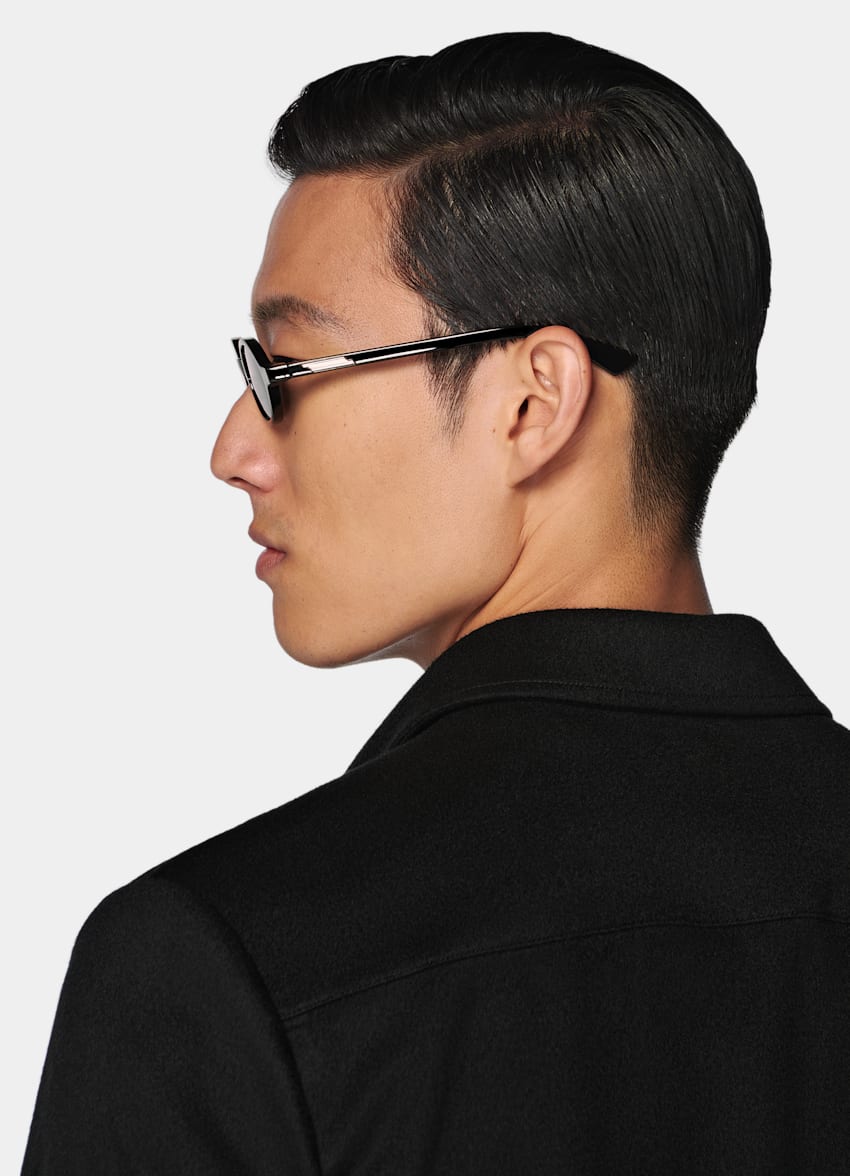 SUITSUPPLY Inverno Puro cashmere - Colombo, Italia Overshirt nera relaxed fit