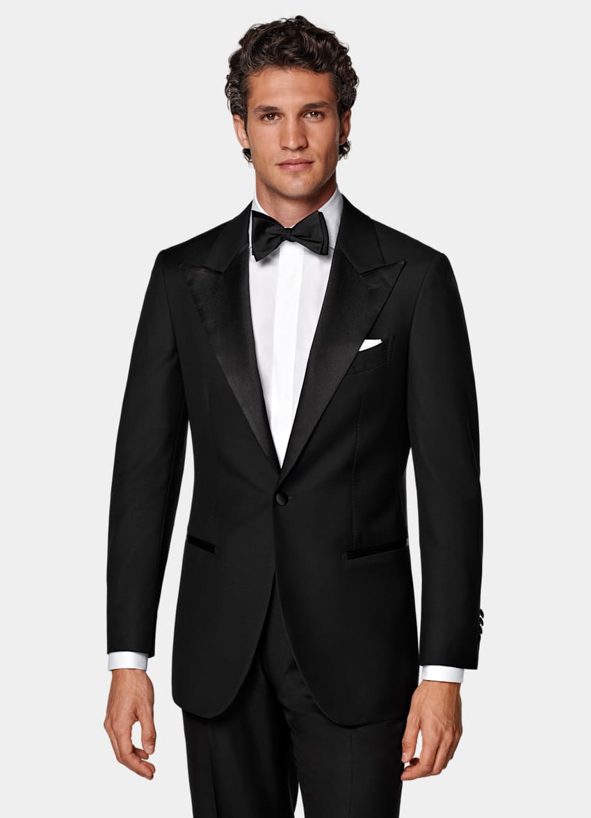SUITSUPPLY All season Pure S110er Schurwolle by Vitale Barberis Canonico, Italien Havana Dinner Jacket schwarz Tailored Fit