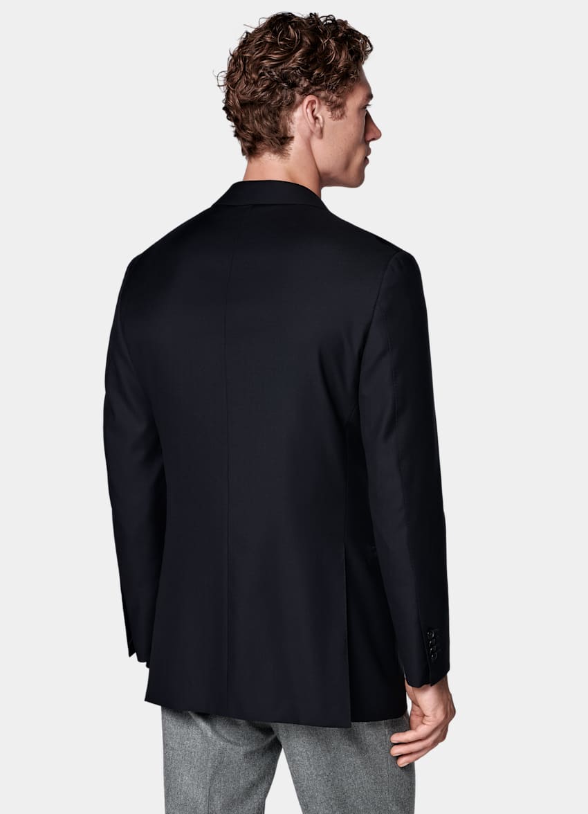 SUITSUPPLY All Season Pure S110's Wool by Vitale Barberis Canonico, Italy Navy Tailored Fit Havana Suit Jacket