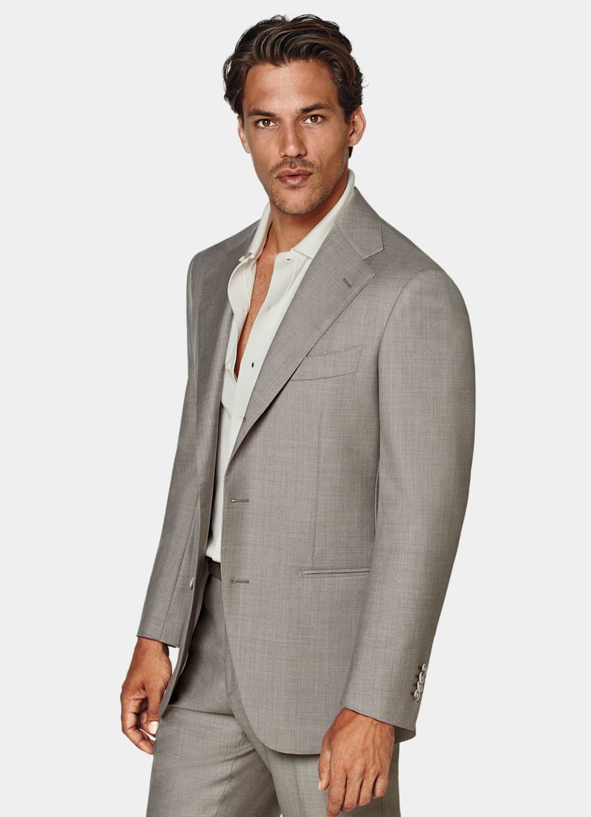SUITSUPPLY Pure S110's Wool by Vitale Barberis Canonico, Italy Sand Roma Blazer
