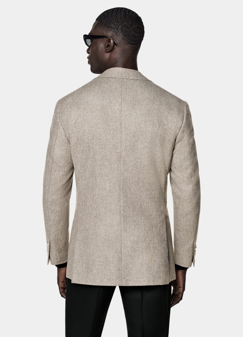 SUITSUPPLY Hiver Flanelle de laine circulaire - Vitale Barberis Canonico, Italie Blazer Roma coupe Relaxed taupe