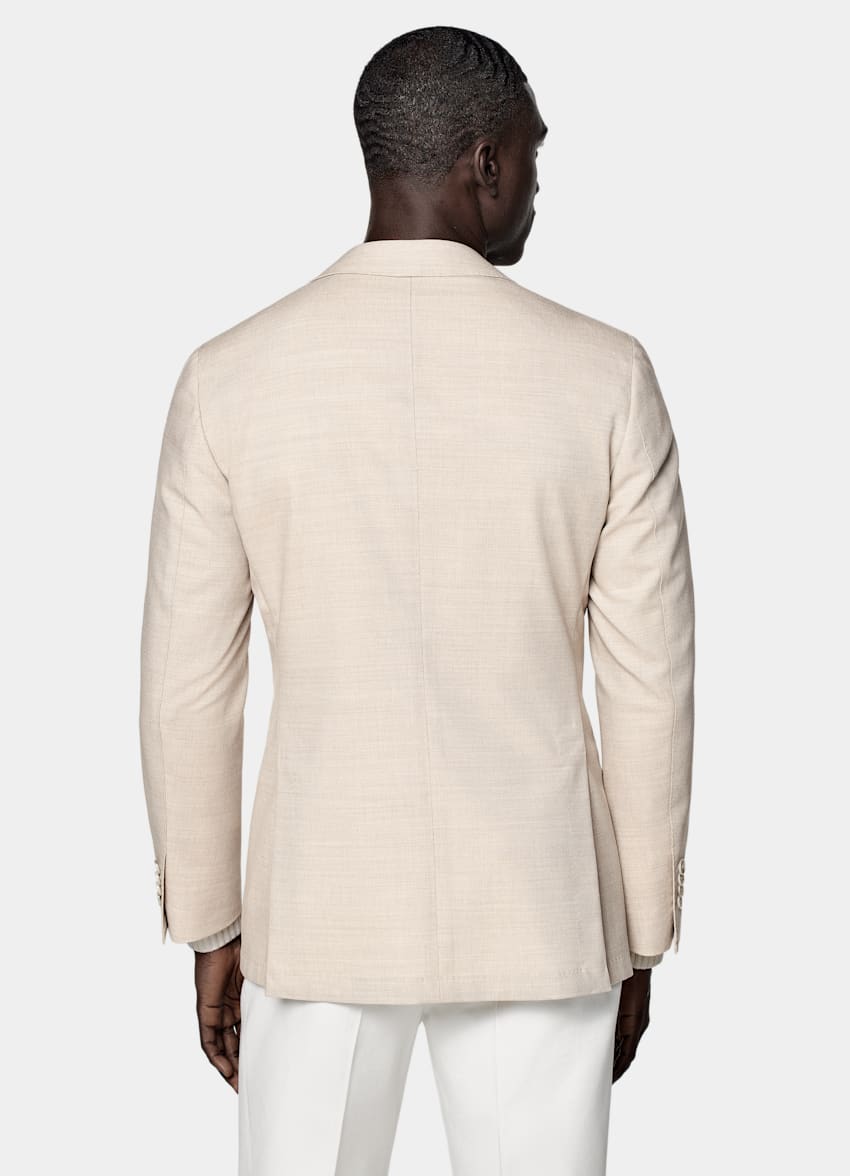 SUITSUPPLY All Season Pure 4-Ply Traveller Wool by Rogna, Italy Sand Tailored Fit Havana Blazer