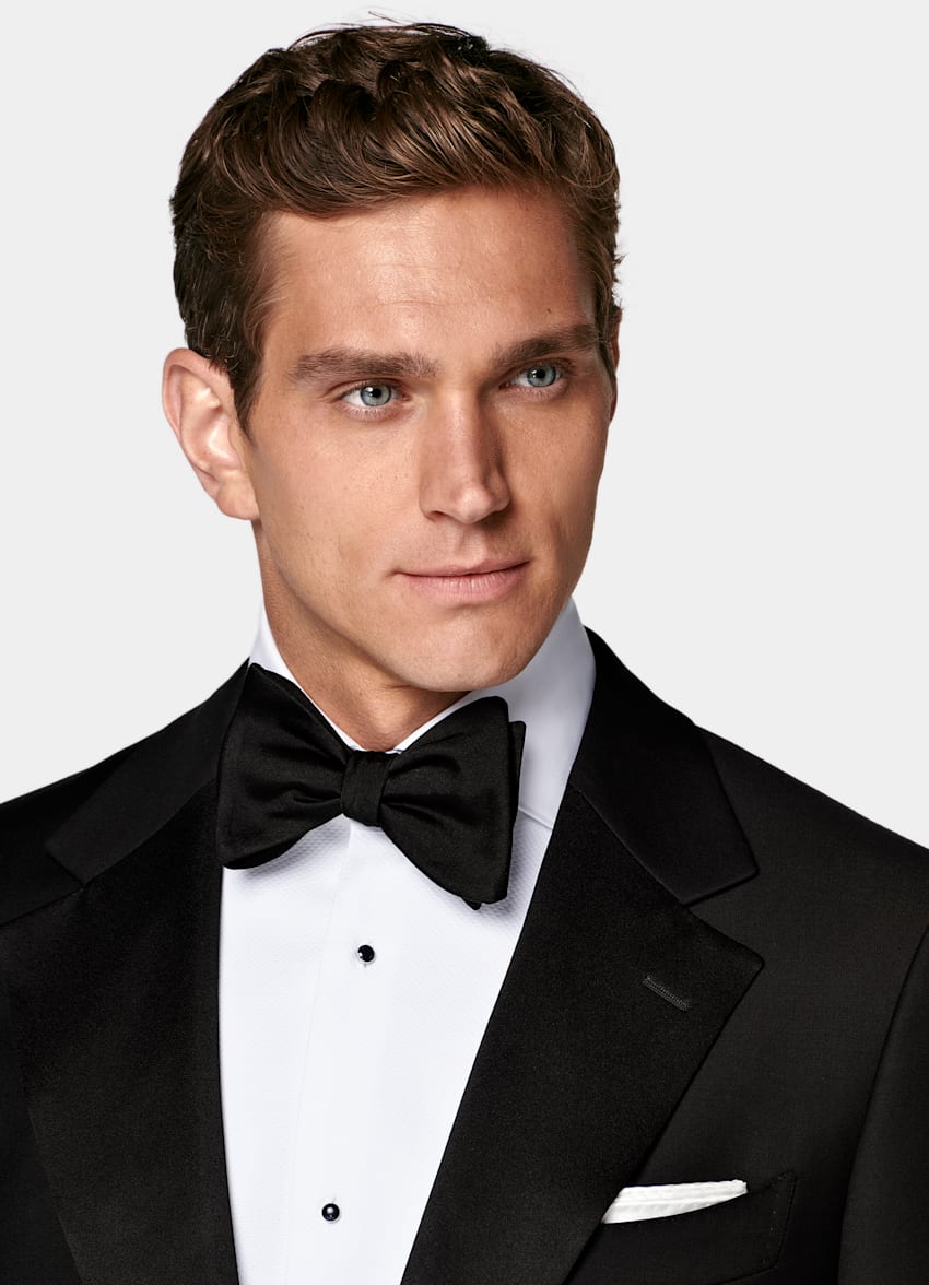 SUITSUPPLY All Season Pura lana S110s de Vitale Barberis Canonico, Italia Blazer de esmoquin Milano negro corte Tailored