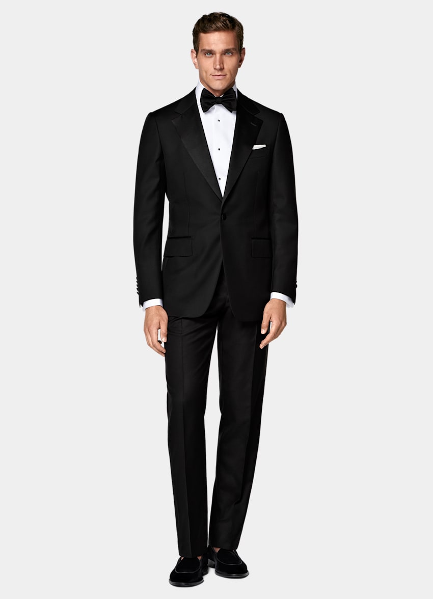 SUITSUPPLY All Season Pura lana S110s de Vitale Barberis Canonico, Italia Blazer de esmoquin Milano negro corte Tailored