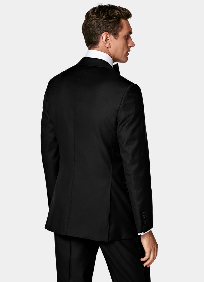 SUITSUPPLY All Season Pura lana S110s de Vitale Barberis Canonico, Italia Blazer de esmoquin Milano negro corte Tailored