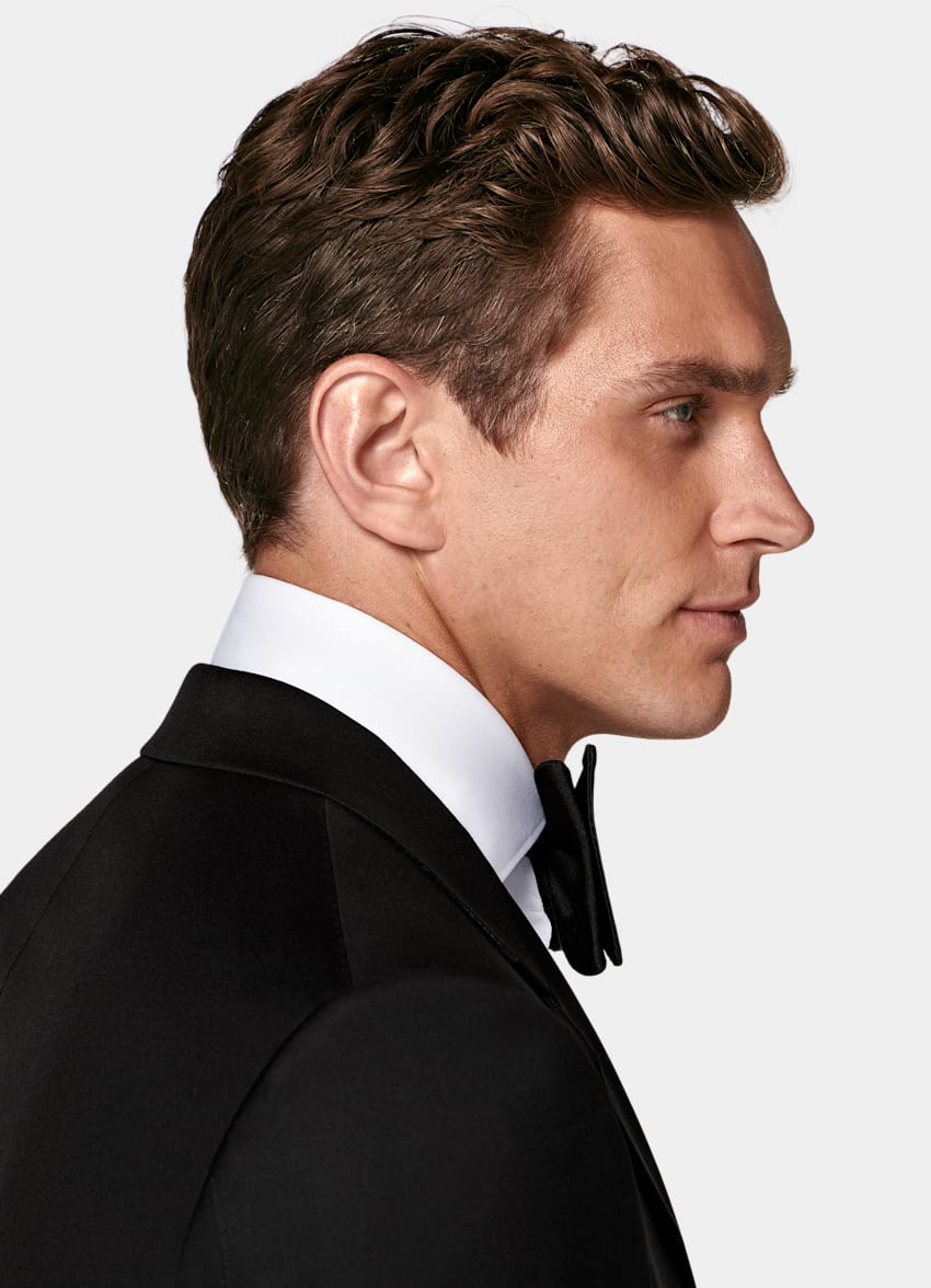 SUITSUPPLY All Season Pura lana S110s de Vitale Barberis Canonico, Italia Blazer de esmoquin Milano negro corte Tailored