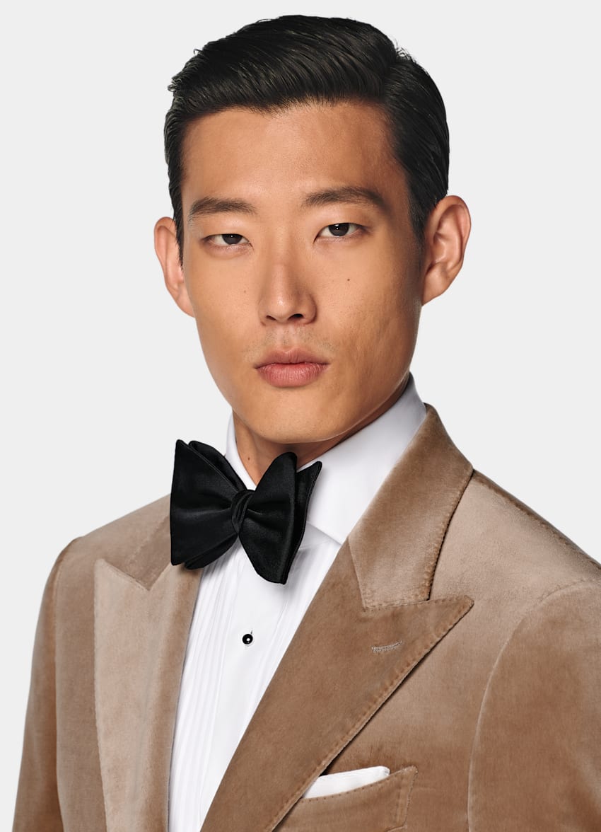 SUITSUPPLY Hiver Velours de coton stretch par Pontoglio, Italie Veste de smoking Havana coupe Tailored marron moyen