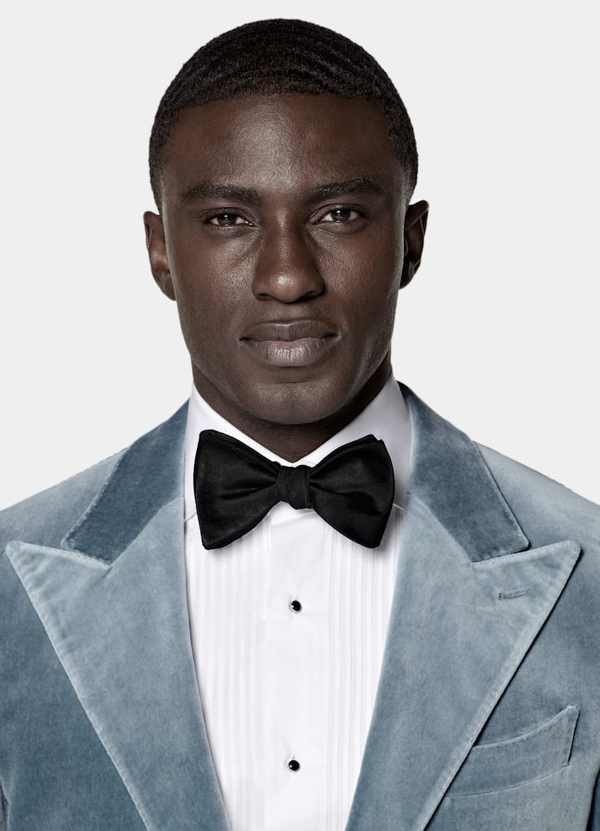 SUITSUPPLY All season Cotone stretch, velluto - Pontoglio, Italia Giacca da smoking Havana light blue tailored fit