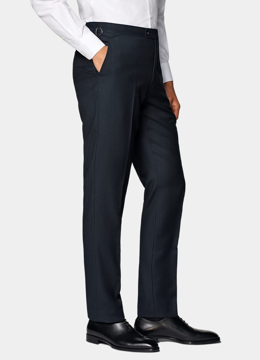 SUITSUPPLY All season Pure laine S130 par Reda, Italie Veste de costume Havana coupe Tailored bleu marine œil-de-perdrix