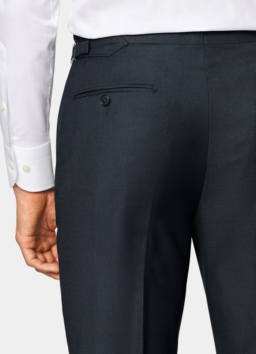 SUITSUPPLY All season Pure laine S130 par Reda, Italie Veste de costume Havana coupe Tailored bleu marine œil-de-perdrix