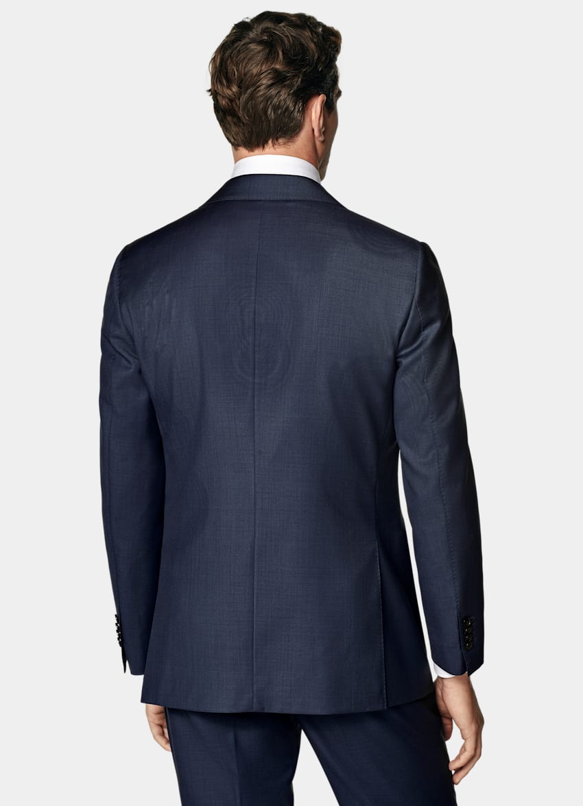 SUITSUPPLY All Season Pure S110's Wool by Vitale Barberis Canonico, Italy Mid Blue Tailored Fit Havana Suit Jacket