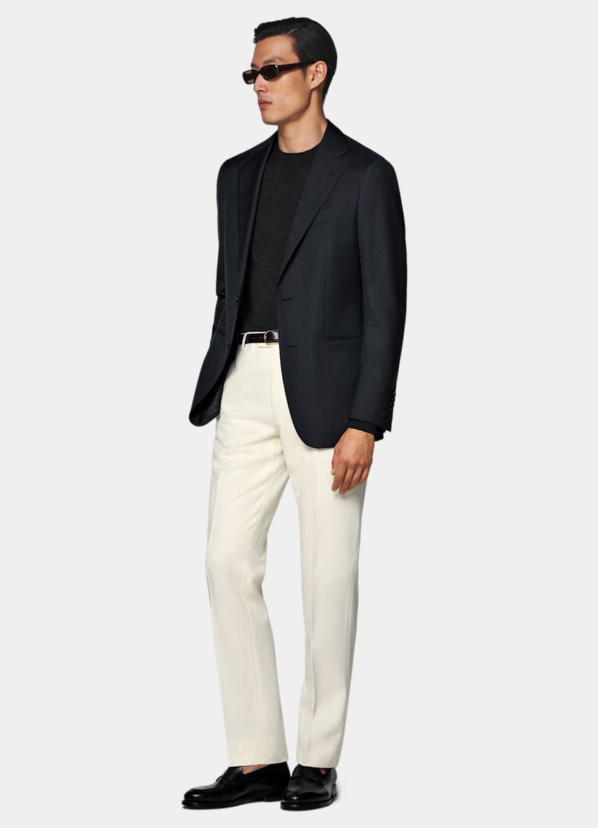 SUITSUPPLY All season Pure laine par Reda, Italie Veste de costume Perennial Havana coupe Tailored gris foncé