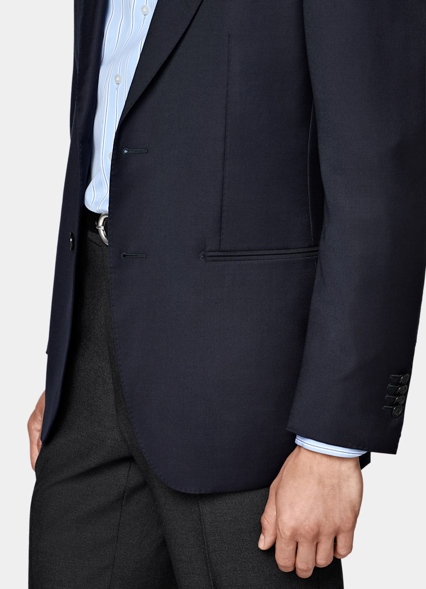 SUITSUPPLY All season Pure laine par Reda, Italie Veste de costume Perennial Havana coupe Tailored bleu marine