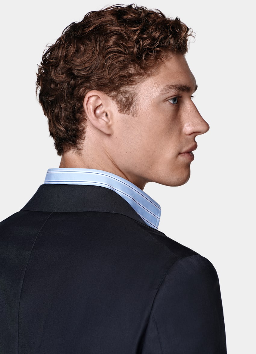 SUITSUPPLY All season Pure laine par Reda, Italie Veste de costume Perennial Havana coupe Tailored bleu marine