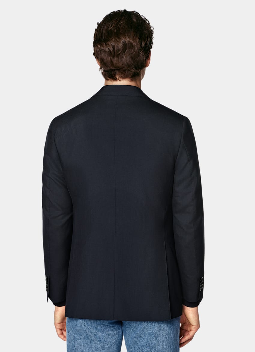 SUITSUPPLY Vierseizoenen Pure tropische wol van Vitale Barberis Canonico, Itali&euml; Navy Havana Tailored Fit Colbert