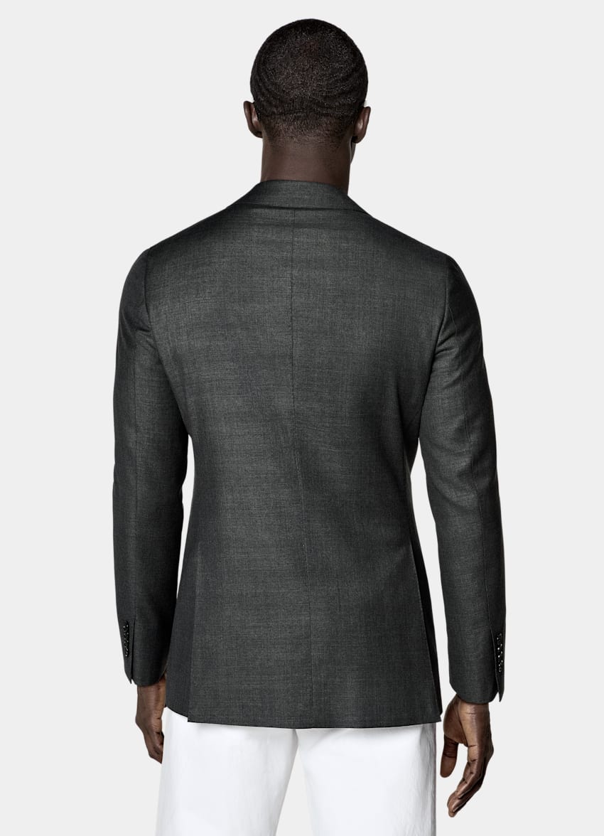 SUITSUPPLY All Season Pure Wool S110's by Vitale Barberis Canonico, Italy Dark Grey Tailored Fit Havana Suit Jacket