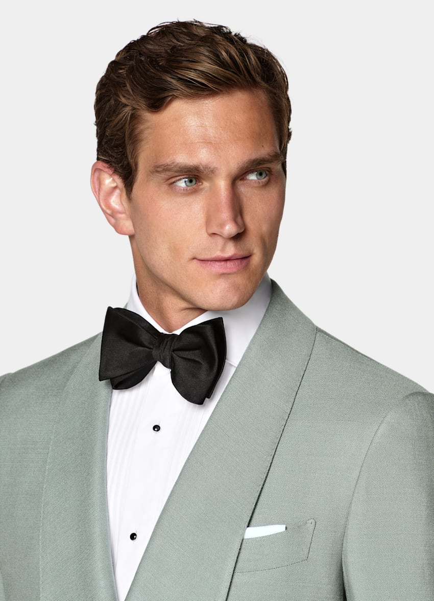 SUITSUPPLY All Season Pure Silk par Lanificio Ermenegildo Zegna, Italie Mid Green Tailored Fit Milano Dinner Jacket