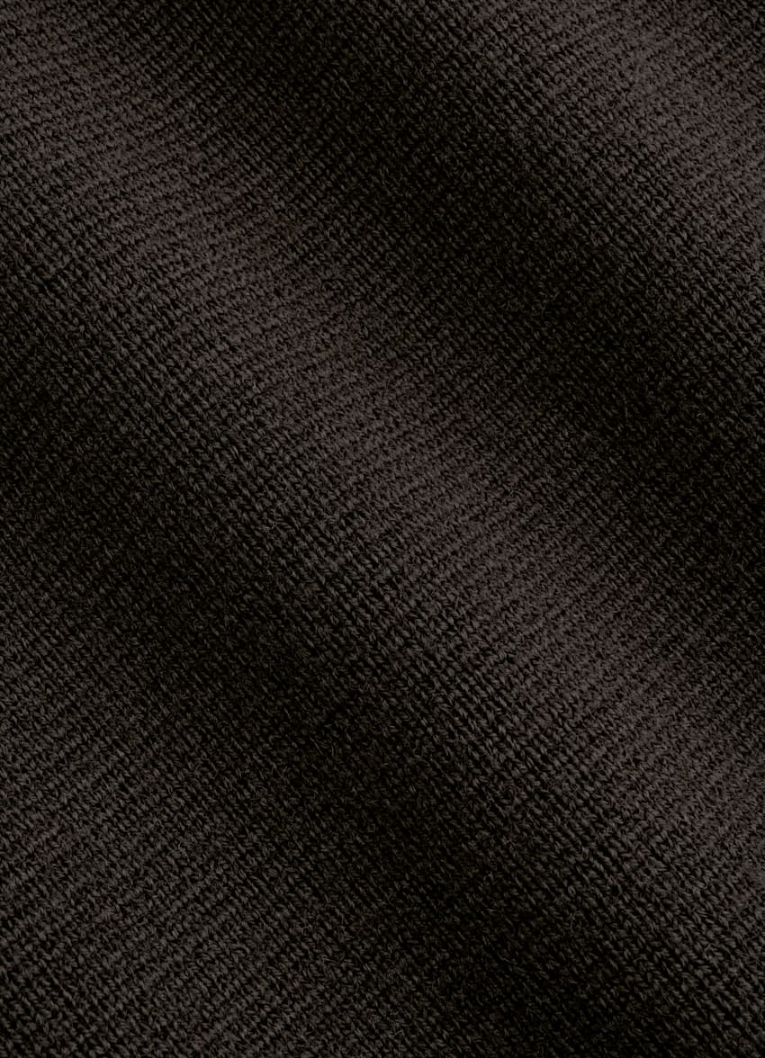 SUITSUPPLY Pure Wool Dark Brown Merino Crewneck