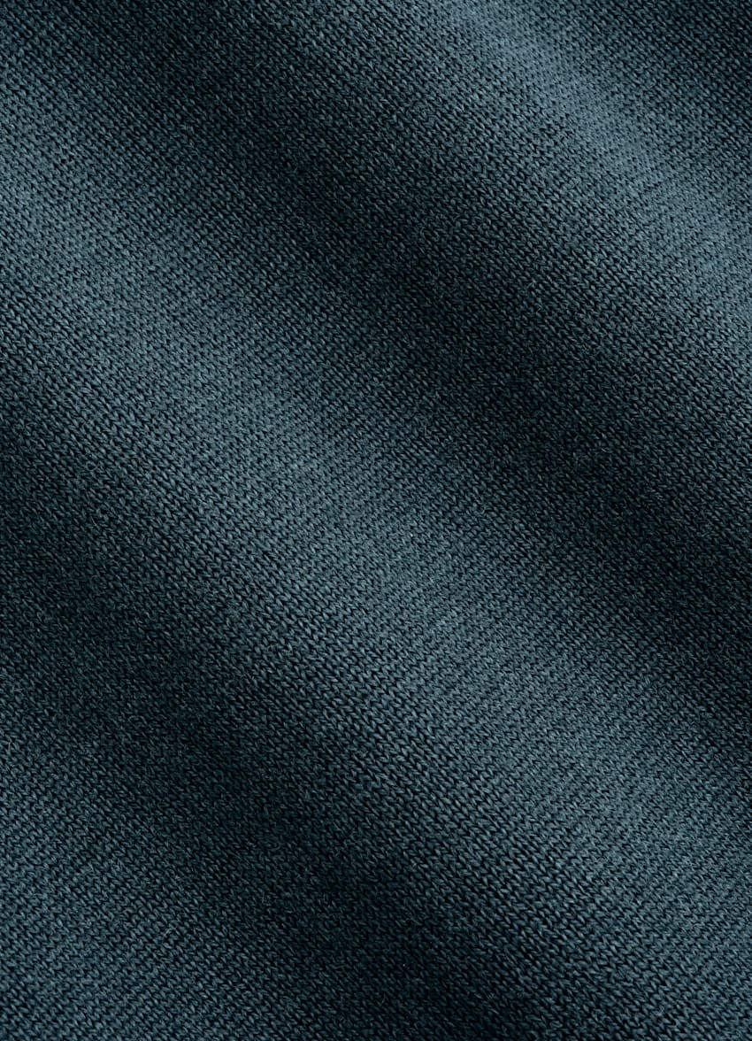 SUITSUPPLY Reine Schurwolle Merino Rundhalspullover mittelblau