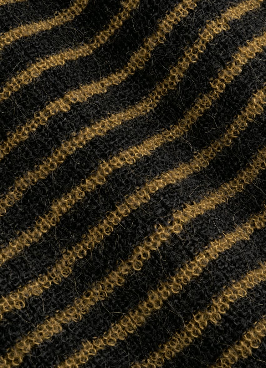 SUITSUPPLY Mohair Wool Blend Mid Yellow Striped Crewneck
