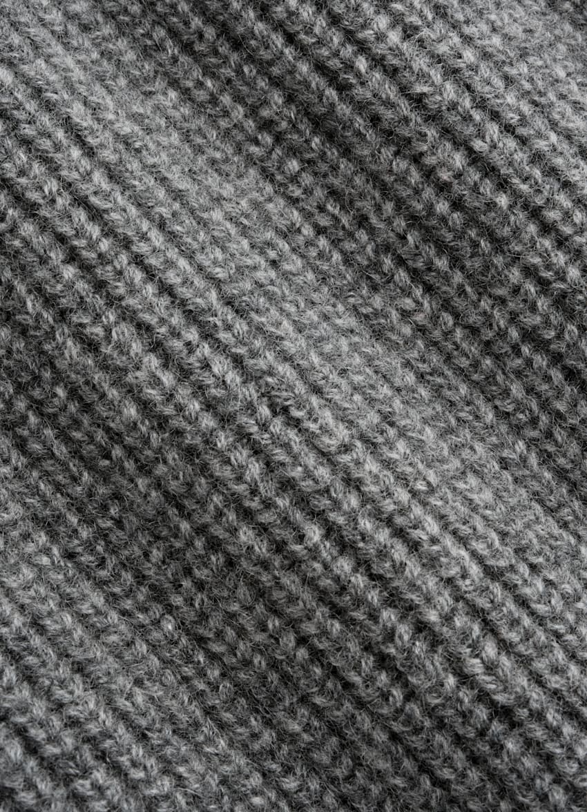 SUITSUPPLY Wool Cashmere Mid Grey V-Neck