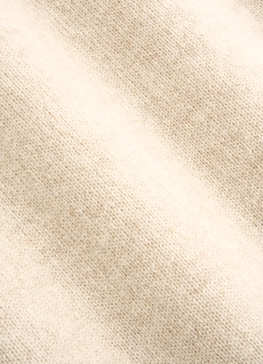 SUITSUPPLY Wool Cashmere Light Brown Short Sleeve Crewneck