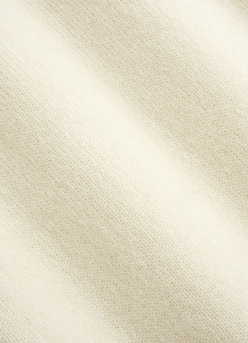 SUITSUPPLY Wool Cashmere Off-White Short Sleeve Crewneck