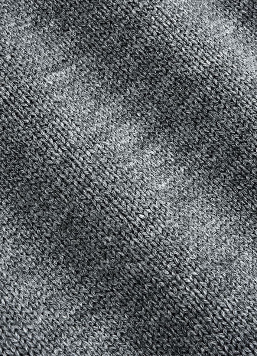 SUITSUPPLY Pure Wool Mid Grey Ribbed Henley